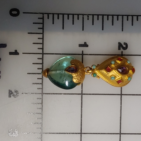Vintage Leslie Block Etruscan Glass Earrings - Picture 10 of 10